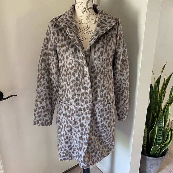 NEW Old Navy Cheetah Print Funnel Neck Coat - Picture 3 of 9